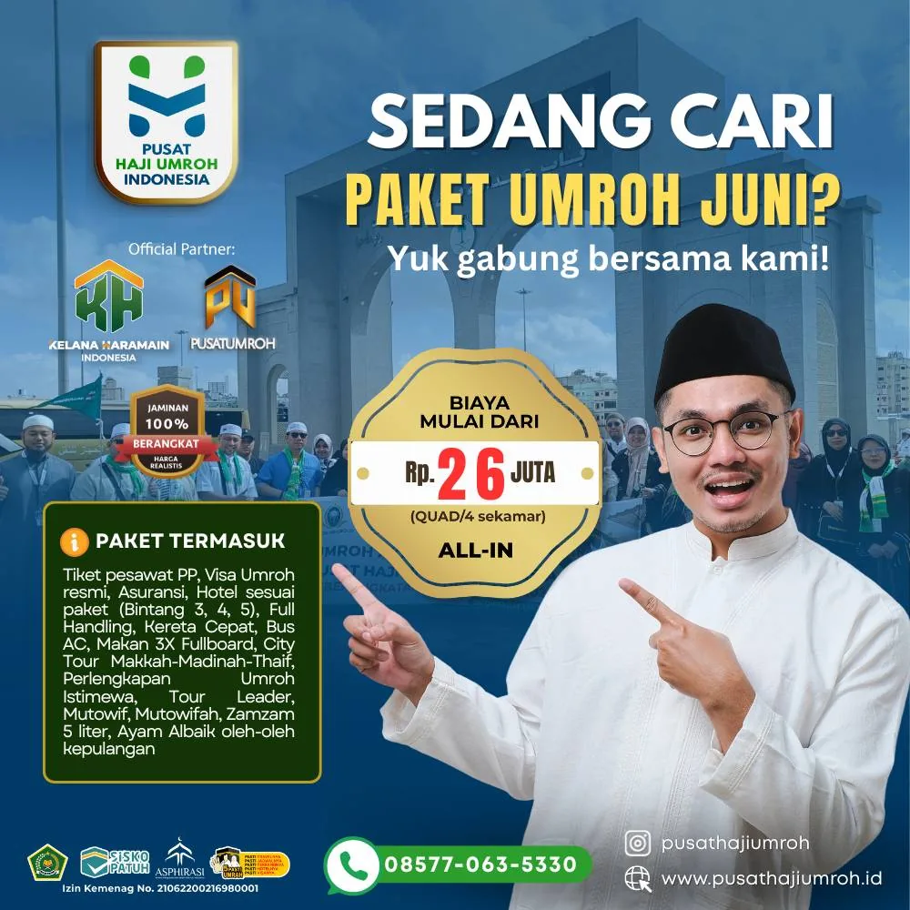 Umroh Juni 2026: Paket Biaya All In Kereta Cepat & Direct Flight