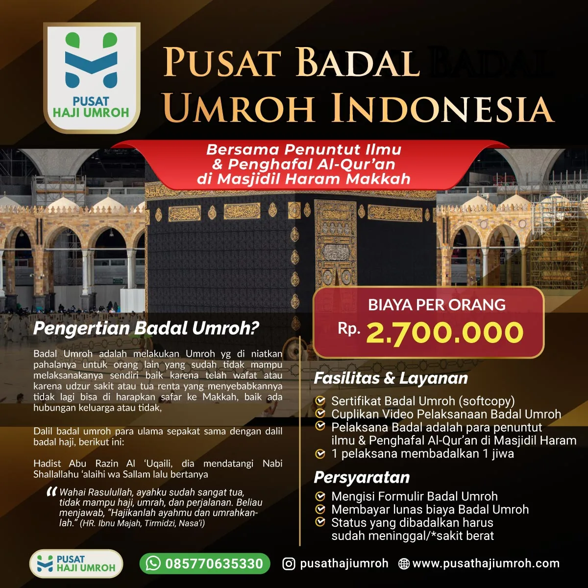 Badal Umroh 2026 – 2027, Bersama Penghafal Quran Haramain